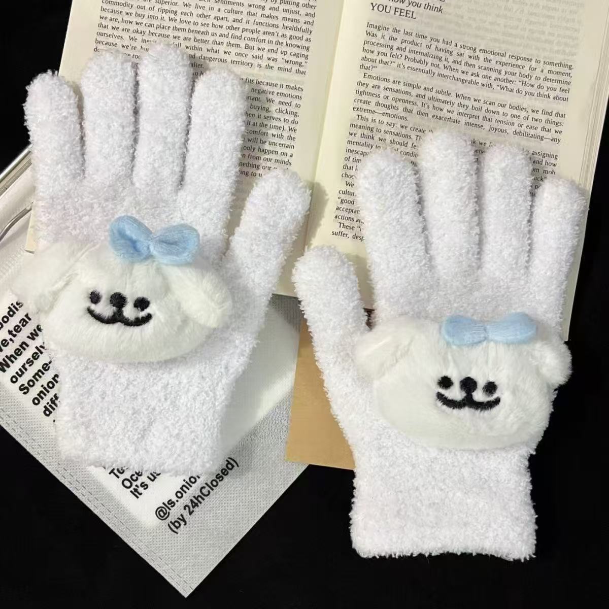 흰색 라인 강아지 한 쌍 [개별 포장]