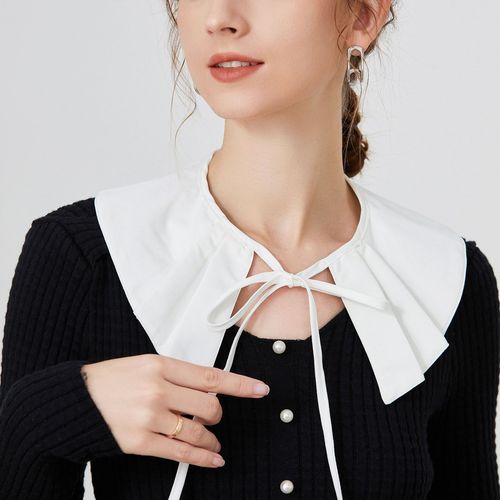 Cotton lace shawl women's cape summer white sunscreen with skirt fake collar