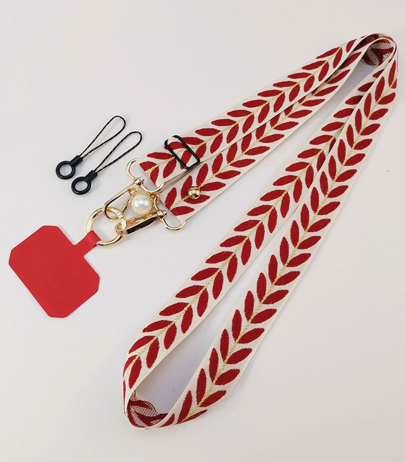 31g Weight Mobile Phone Lanyard Classification 1 Piece Quantity Geometric Pattern Simple Style, Classic Style Style Simple Style Classic Style Geometric Cloth Mobile Phone Lanyard 4