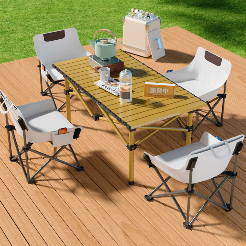 항공탄소강 모형/95 노란색 테이블 + 흰색 의자 4개 5종 세트