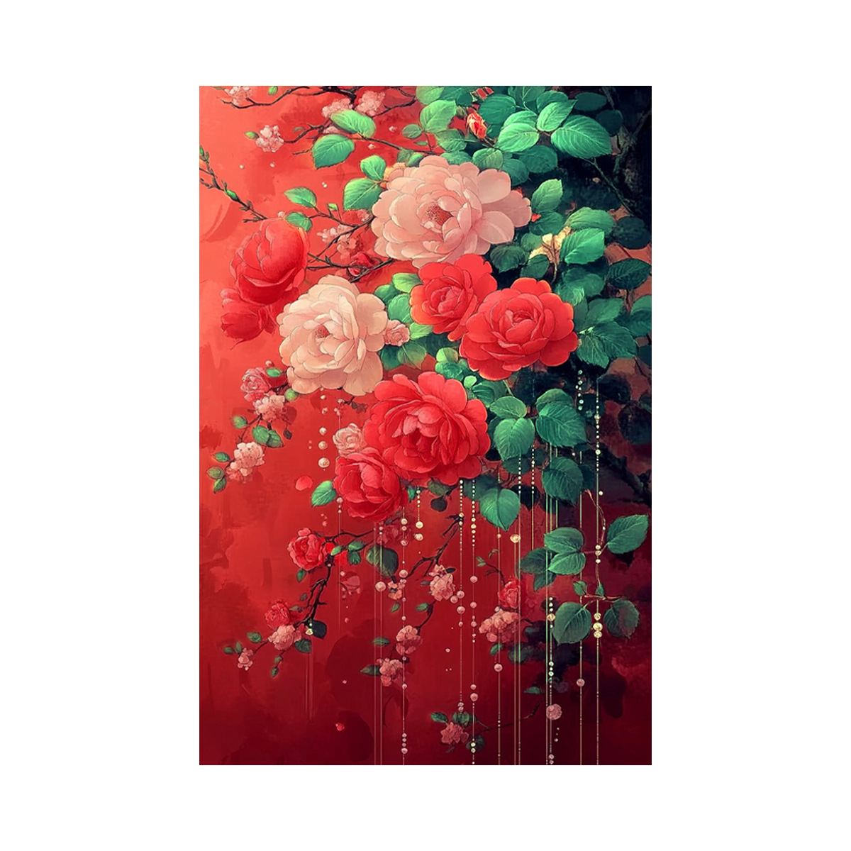 Mona Lisa real bordado cruzado flor floral auspicioso bordado cruzado a mano sala de estar decoración del hogar image 5