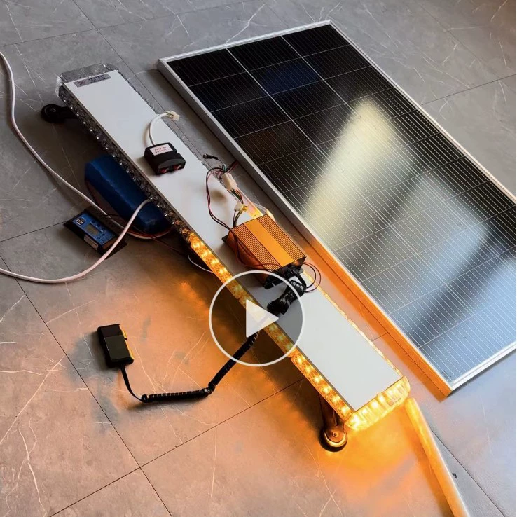 Новая солнечная световая панель с длинным рядом предупреждающих огней, мигающий сигнальный свет, фотоэлектрическая панель 150 Вт, мощная звуковая и световая сигнализация