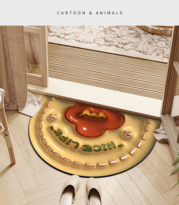 地垫地毯,硅藻泥地垫,吸水速干脚垫,浴室地垫,3D膨胀小花地垫