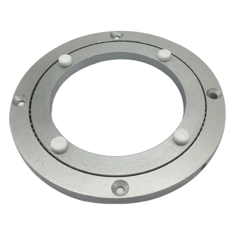 Бесшумный алюминиевый поворотный стол, обеденный стол из алюминиевого сплава, витрина, подшипник, шариковый круглый стол, стеклянный диск, основание, бесшумный поворотный стол