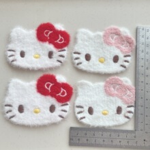 单层毛绒KT猫片片DIY手工材料服装鞋袜辅料批发头饰手机壳装饰批