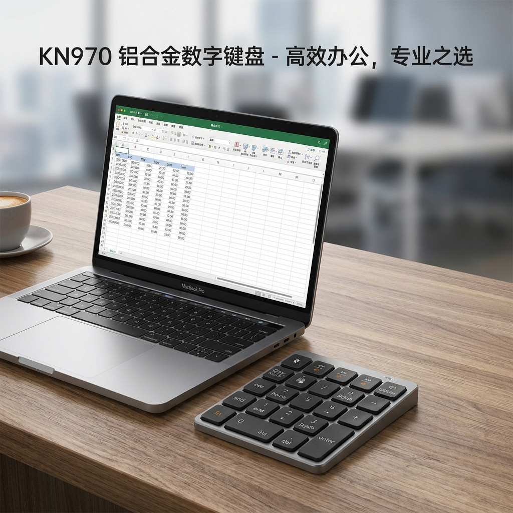 Teclado numérico Bluetooth de aleación de aluminio N97028 con función de carga, resistente a salpicaduras, inalámbrico, impermeable para portátiles.