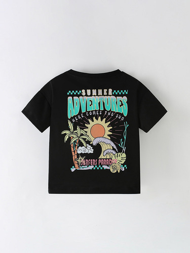 Cross-border malwee boys' T-shirt summer new European and American middle and small children short-sleeved T-shirt stylish printed children's top