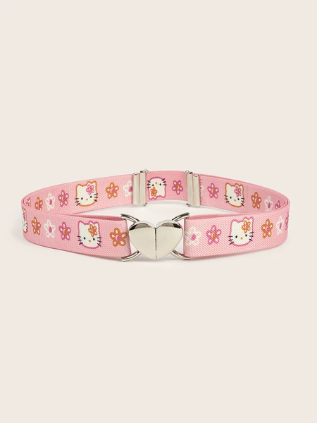 Lazy guy with silver heart buckle (KT cat pink)