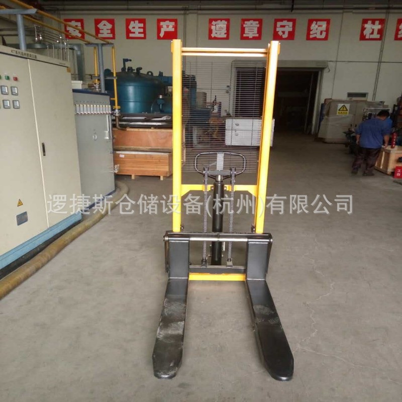 液压堆高车手动步行升高装卸叉车铲车搬运堆垛车2吨升高1.6m