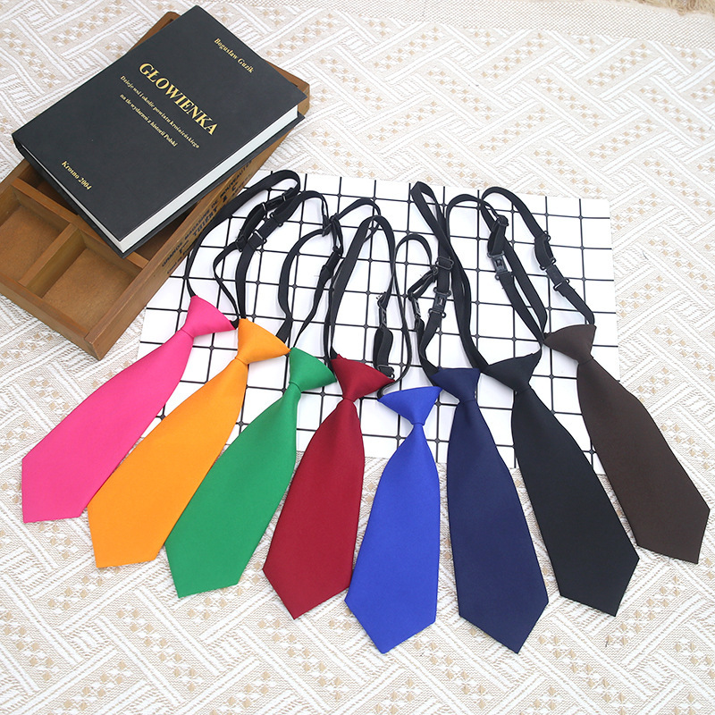 Small Tie School Kindergarten Lazy Free School Uniform Shirt Accessories Black Red Performance Coffee Color Kidsren Versatile