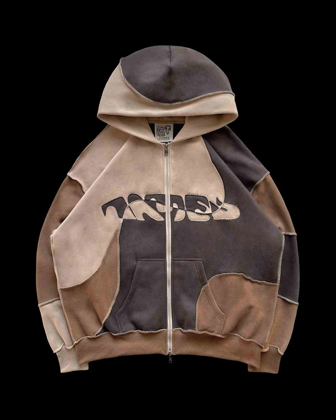 Luvtröja för män och damer Hip Hop Street Casual Style Cardigan Trendigt märke Splitsad dragkedja_voghion.com