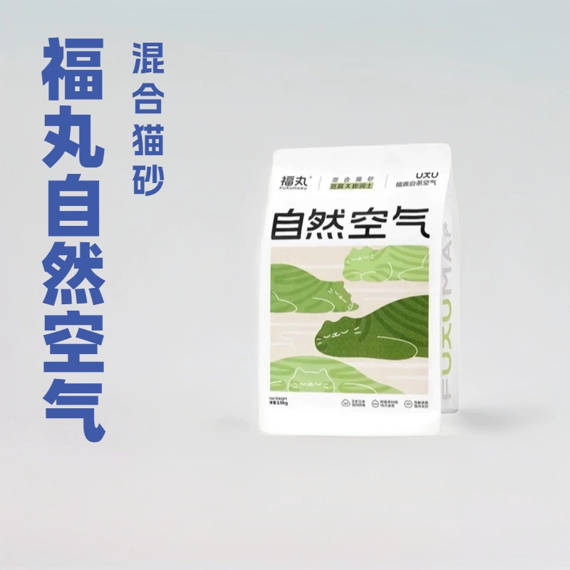 Кошачий наполнитель (FUXUMARU) 2,4 кг — из крахмала маниоки, аромат белого чая, дезодорирующий, не пристаёт