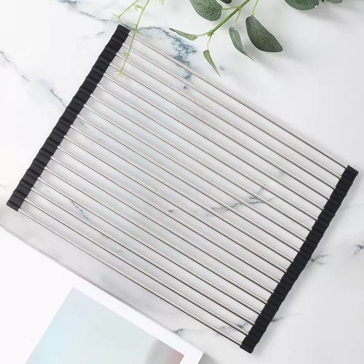 圆管不锈钢折叠水槽沥水架厨房洗菜池沥水帘蔬菜水果碗碟沥水置物