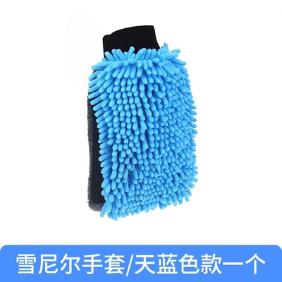 Car cleaning tools Chenille Sponge, Bear Paw - car-wash-gloves-sky-blue-1-pack-bulk