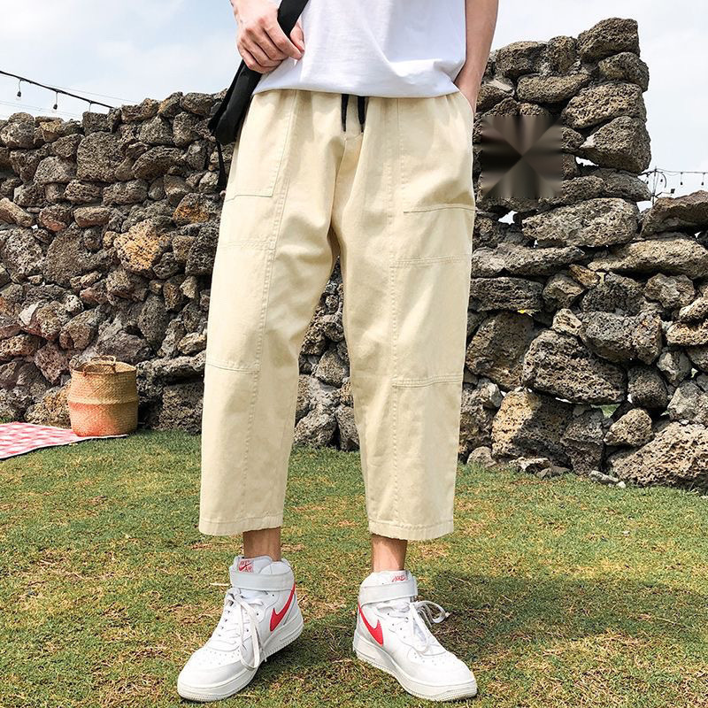 Fashion Men's Cargo Pants Straight Loose Plus Size Cropped Pants for Big Men Spring and Autumn Thin Casual Pants Trendy Men's Pants Fashion Men's Cargo Pants Straight Loose Plus Size Cropped Pants for Big Men Spring and Autumn Thin Casual Pants Trendy Men's Pants