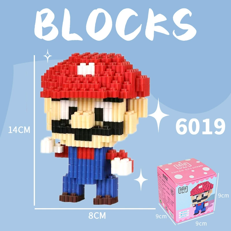 Cartoon Building Block Toy Set, Mini Constructor Doll, 9×9×9 cm, Assorted Character Designs