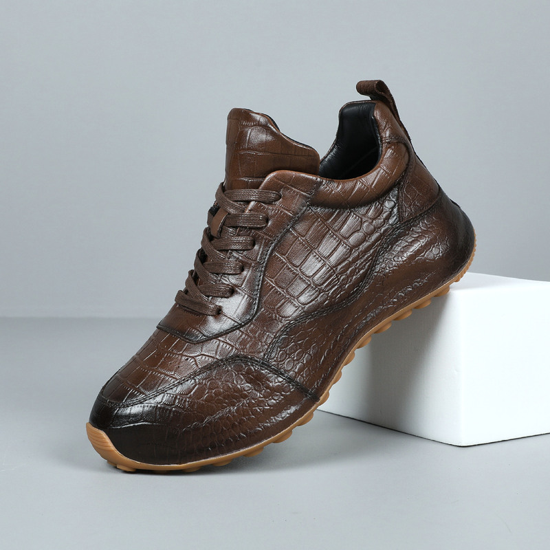 Genuine Leather Sole Dad Shoes European and American Trendy Men's Cowhide Casual Shoes British Style Brown Popular Shoes Internet Celebrity Youth Shoes