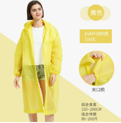 Hombres y mujeres con capucha de viaje al aire libre impermeable largo poncho de cuerpo completo adulto portátil engrosado no desechable Eva lluvia