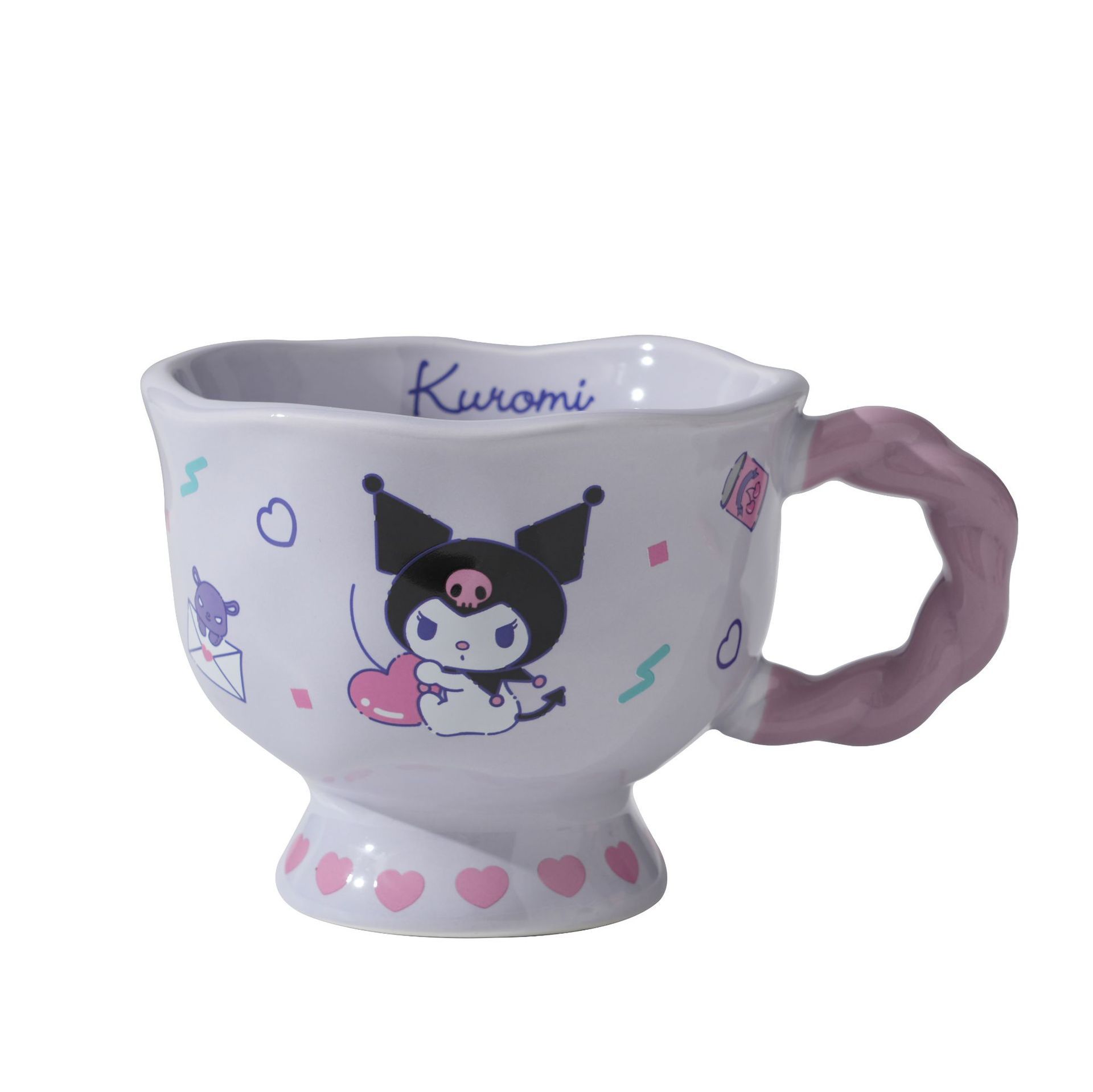 Sanliou tazas de agua potable de alto pie, tazas de oficina, tazas de cerámica, tazas de café lindas para mujeres.