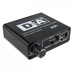 Digital to analog converter coaxial to 5.1 channel audio decoder with 3.5 earphone with adjustment