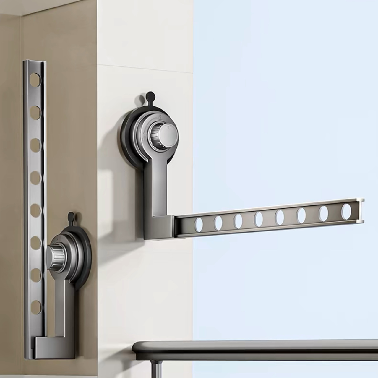 Travel Portable Drying Rack Sucker Folding Balcony Household Non-Punch Invisible Telescopic Indoor and Outdoor Clothes Drying Artifact