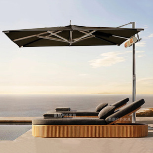 Nordic Outdoor Teak Sofa Hotel Teak Outdoor Furniture Anti-Corrosion Sun Protection Villa Courtyard Outdoor Teak Sofa