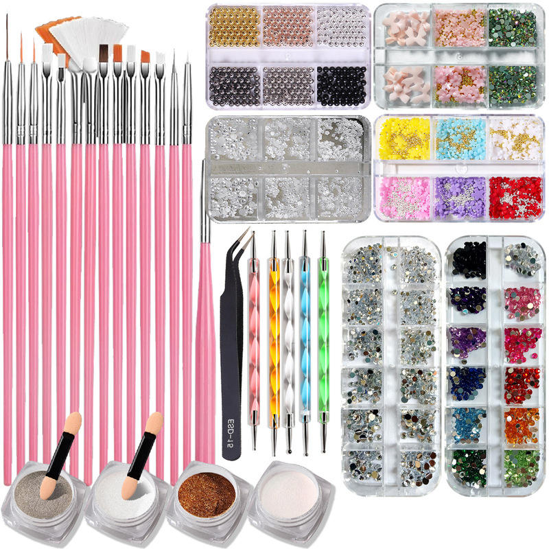Cross-Border Hot-Selling Nail Art Tool Set, Nail Painting Pen, Dotting Pen, Nail File, Nail Art Accessories, Polishing Strip