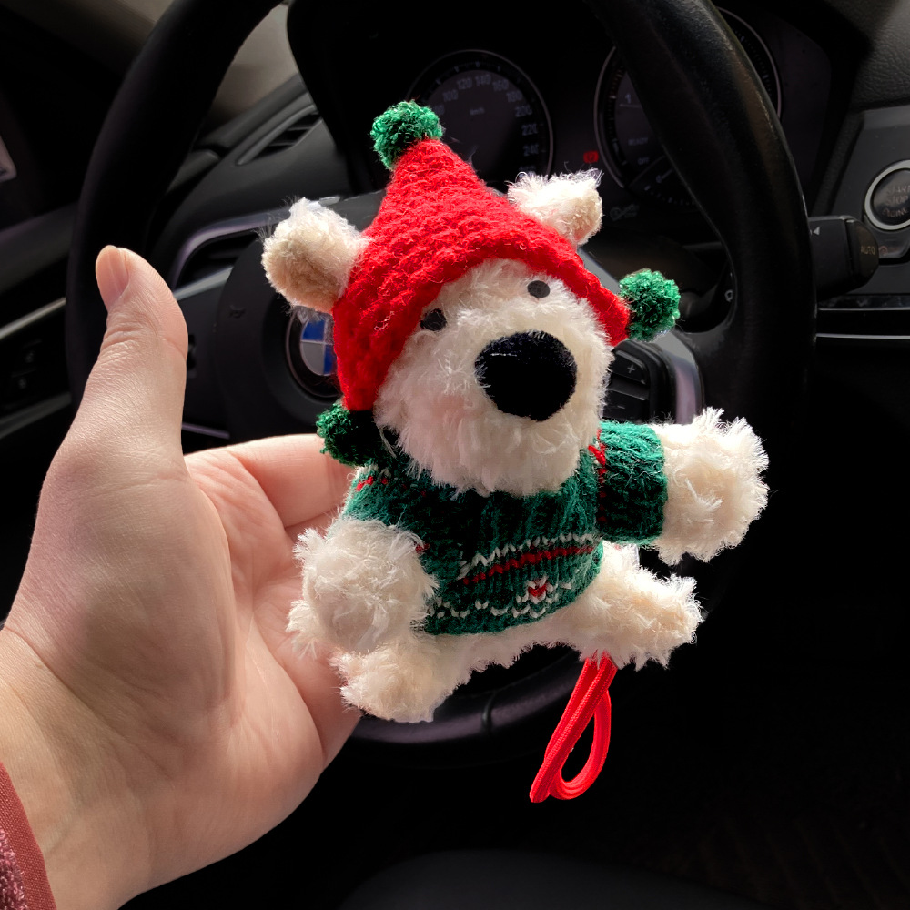 [Regalo de Año Nuevo] chicas lindas bolsas colgantes de peluche de Highlands occidentales bolsas colgantes de dibujos animados perros muñecos llaveros