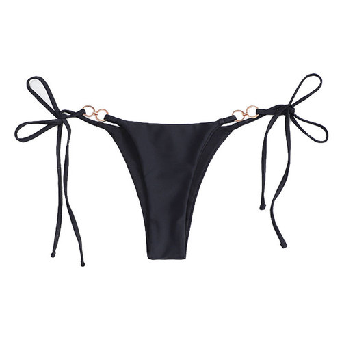 2024 new European and American solid color lace three-point sexy split bikini Brazilian beach briefs swimsuit