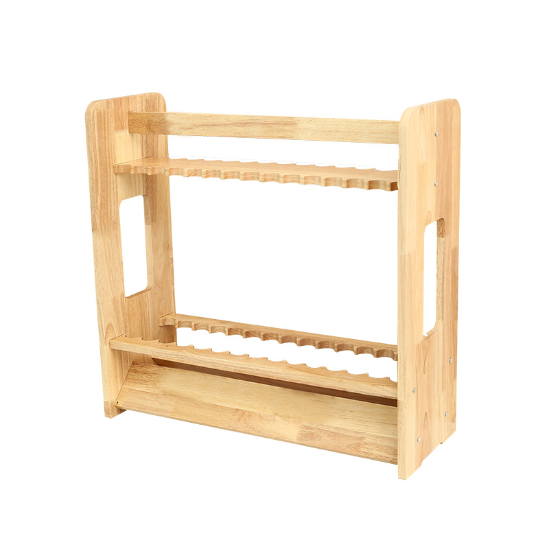 Venta al por mayor Barra de pesca de madera estante de exhibición de artes de pesca estante de almacenamiento de varilla de billar soporte de varilla de pesca DIP Net rack