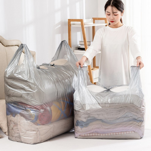 Extra-large Silver-Grey Moving Bag, Plastic Storage Bag, Handheld Tote—Drop Shipping Available