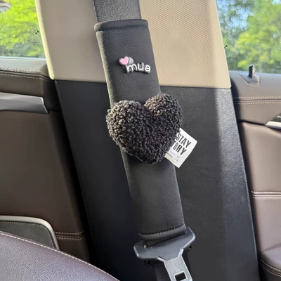Seat belt shoulder pad – Decoration - black-heart-ice-silk-shoulder-cover-single-pack