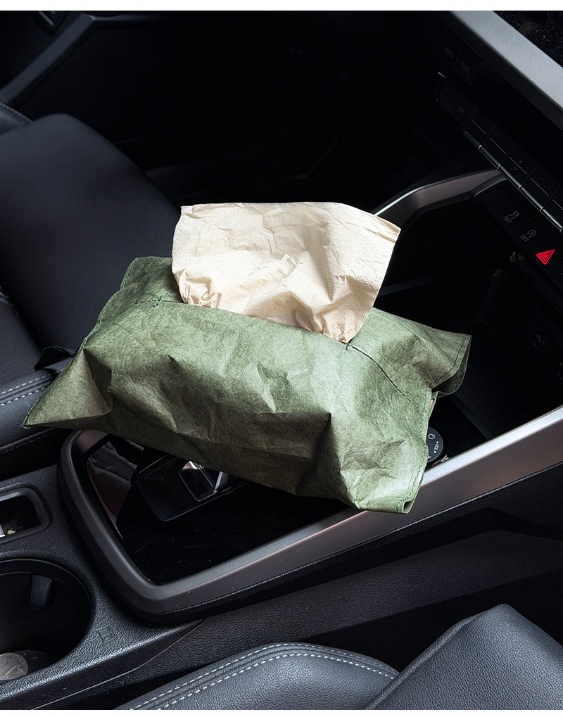 Manufacturer wholesale car tissue bag, high-end luxury hanging tissue bag, DuPont paper tissue box, waterproof for car use
