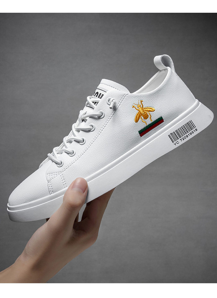 Giày sneaker nam da thật cổ thấp đế bệt thoáng khí tăng chiều cao — 920 màu đen, Màu trắng 920 chi tiết 15