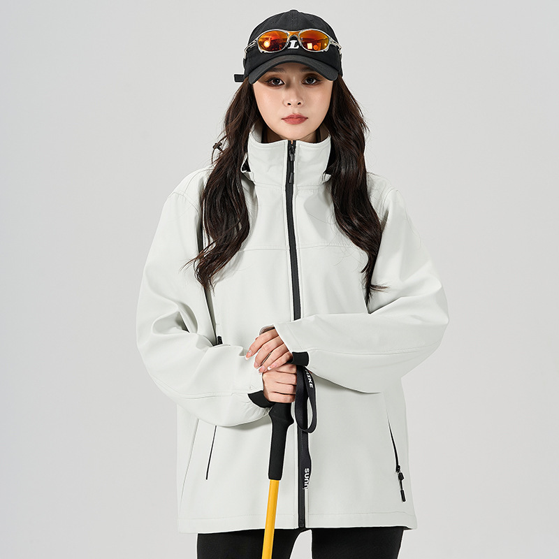 Jacket for Men and Women 2026 Spring and Autumn Outdoor Softshell Jacket Couple Style Waterproof Windproof Hooded Casual Sports Jacket