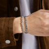 Bracelet stainless steel with pigtail, steel accessory, European style, simple and elegant design