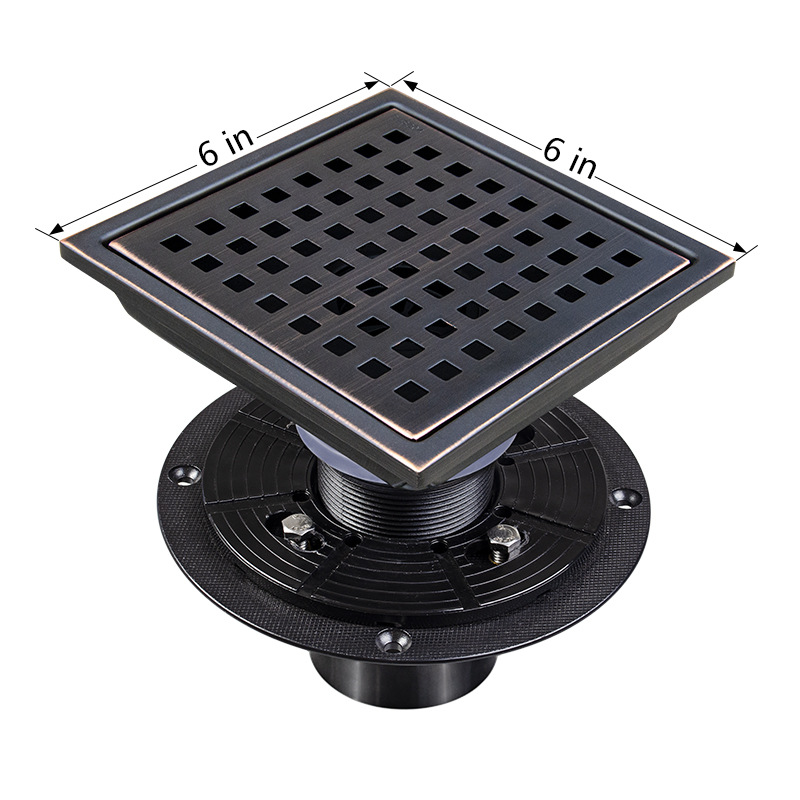 Cruz-frontera Yama 304 hijo Acero inoxidable piso drenaje cuadrado malla invisible cinturón brida americano desodorante 4in6 pulgadas al por mayor