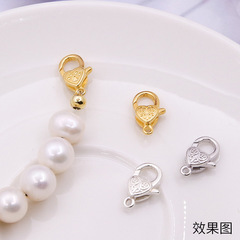 S925純銀愛心龍蝦扣搭扣DIY項鍊手鍊扣子心形水滴扣手工彈簧扣