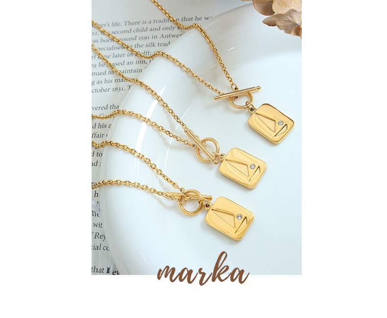 ins wind OT fibbia pendente quadrato triangolare zircone intarsiato collana geometrica titanio acciaio K oro catena clavicola unisex_voghion.com