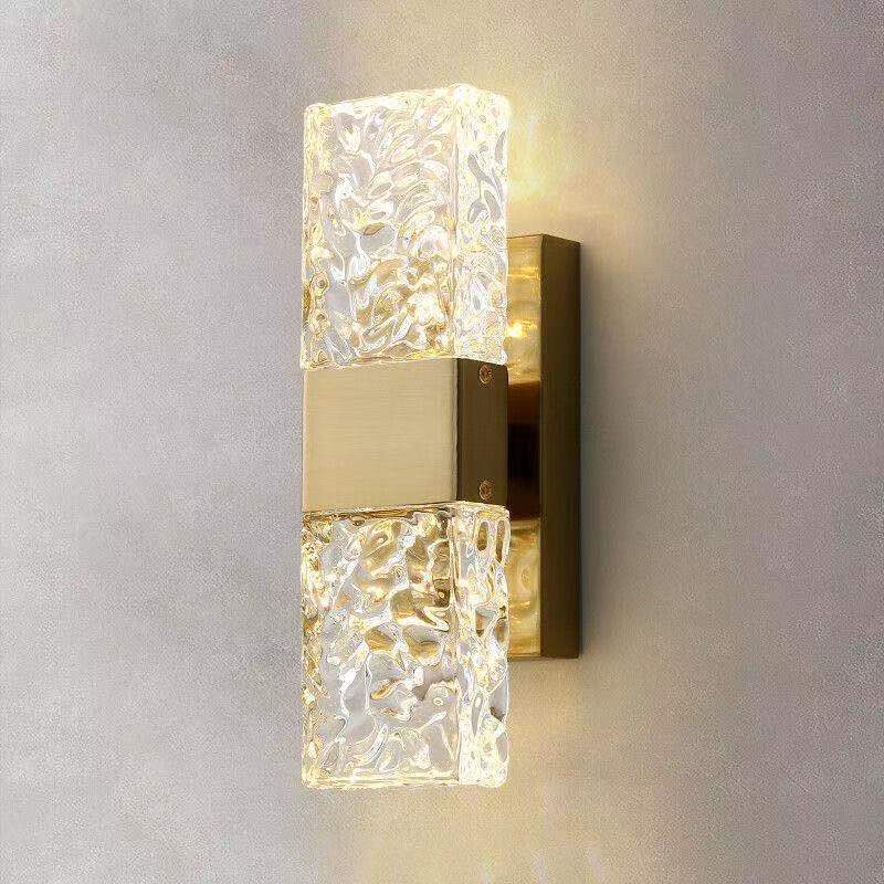 Luz de lujo LED lámpara de pared de cristal dormitorio iluminación de cabecera TV de fondo pared pasillo escalera lámpara de sala de estar al por mayor