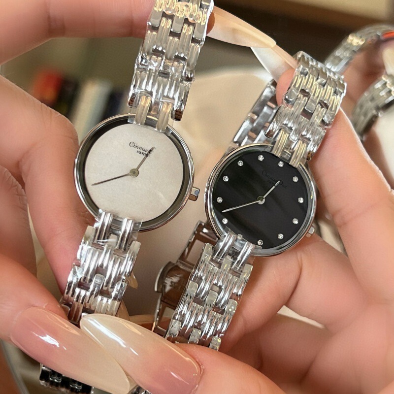 Micro-Business Dropshipping Cd Fashion Compact Women's Two-Hand Watch, Stainless Steel Quartz Watch, Simple Vintage Watch Dropshipping
