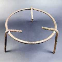 鍋架柴火三腳架多用三角架手工鐵架置物炭爐撐架火盆鐵藝實心鋼架