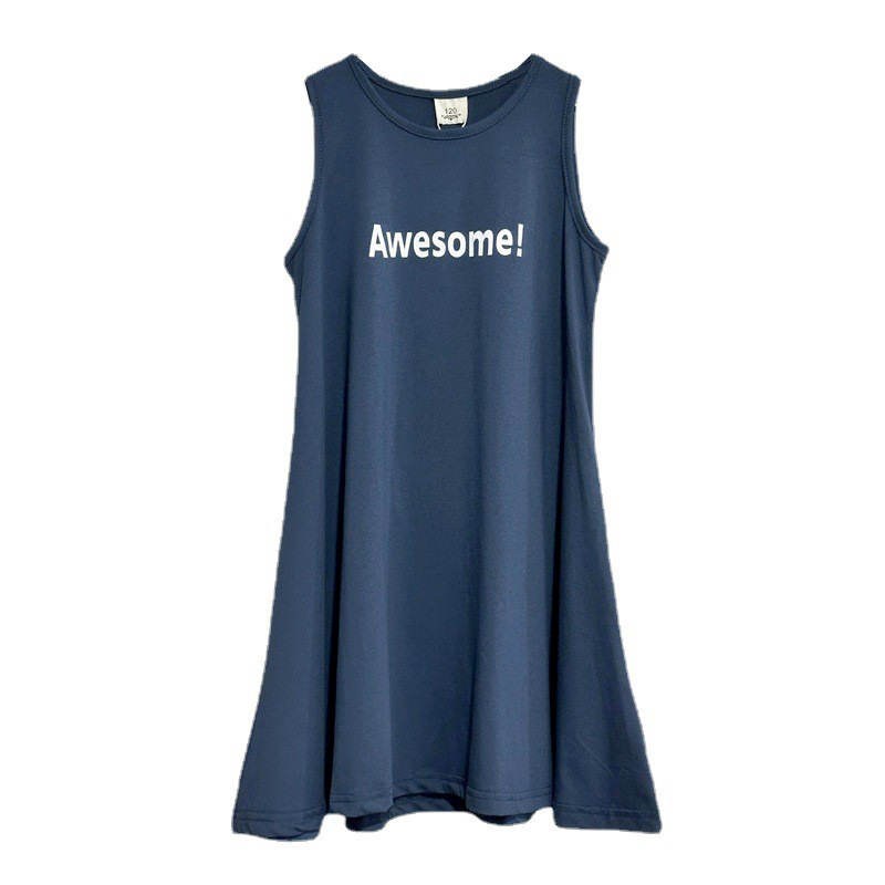 Vestido de padres e hijos vestido de verano para niñas vestido de algodón Odale nueva falda para niñas falda de chaleco para niños vestido de madre e hija