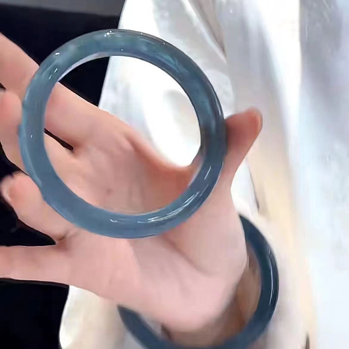 Nuevo diablo de vidrio chino pulsera azul, pulsera verde, pulsera de jade azul marino, pulsera de jade azul marino