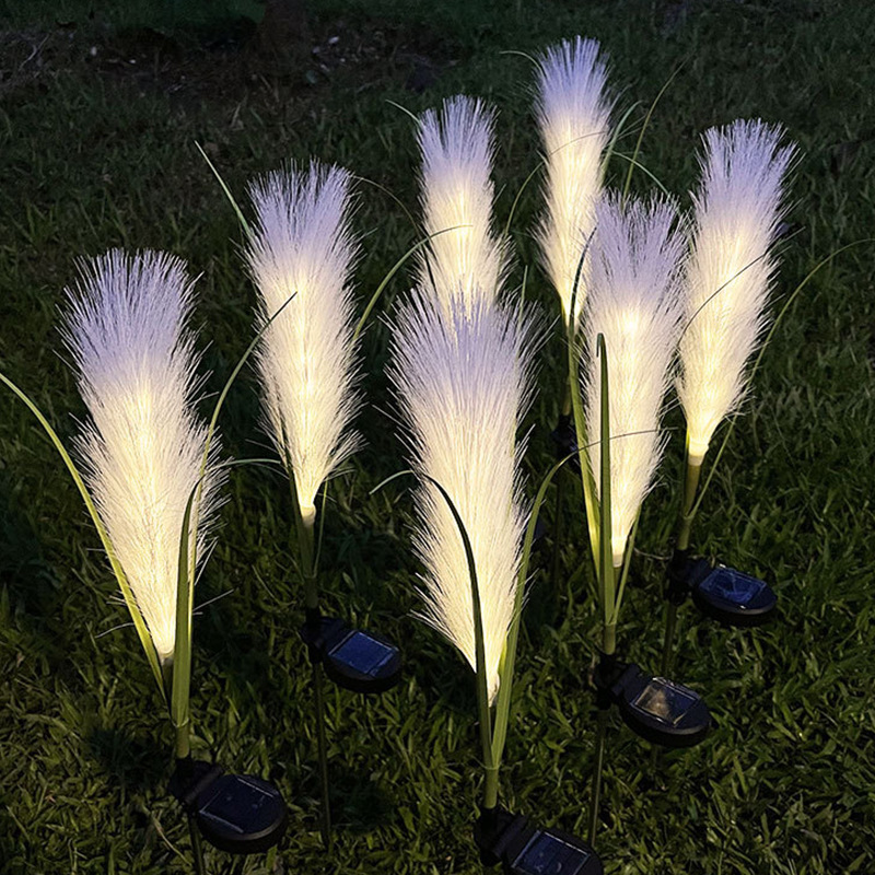 Lámpara de caña solar transfronteriza Lámpara de Miscanthus de jardín impermeable al aire libre Decoración de balcón Lámpara de césped Spot al por mayor