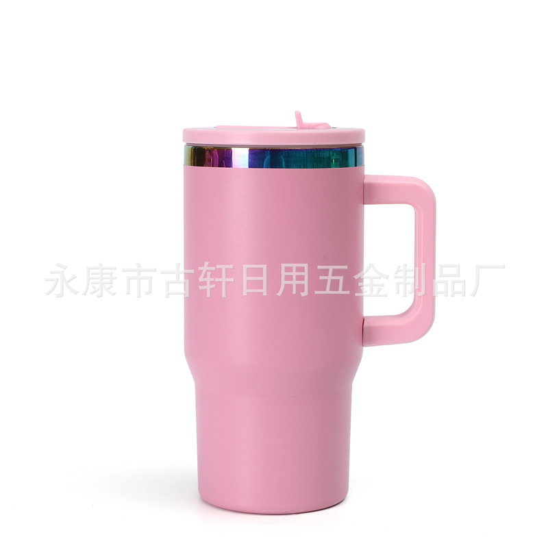 新款20oz手柄汽车杯304双层不锈钢真空保温杯便携车载保冷冰霸杯|undefined