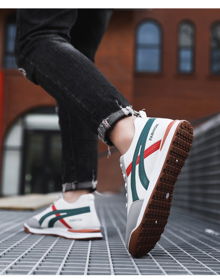 Giày nam kiểu Forrest Gump cổ thấp, sneaker vải phối màu, đế cao su, thoáng khí, phong cách Hàn Quốc — 101 Da Nam - Xanh Quýt [Hộp], 101 Da nam - Xám [Hộp], 101 Da nam - Đen [Hộp] chi tiết 21