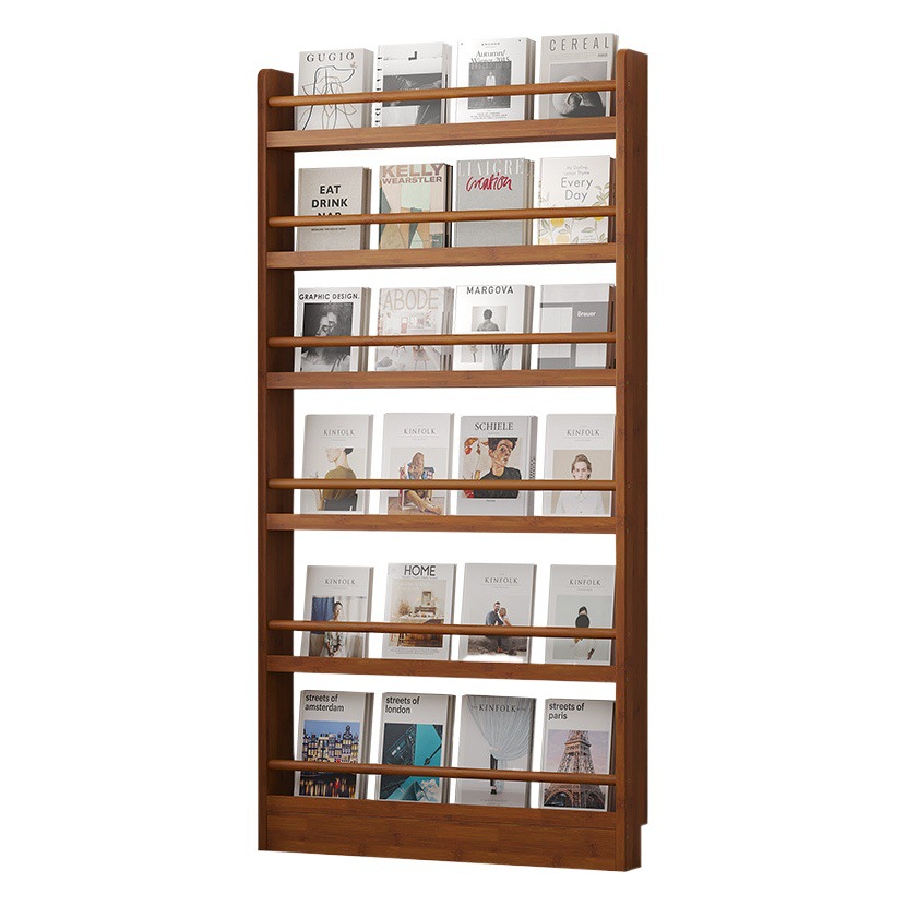 Estantería montada en la pared detrás de la puerta estantería ultrafina de madera maciza de múltiples capas estante de periódico brecha estrecha libro de imágenes para niños estante de almacenamiento de revistas