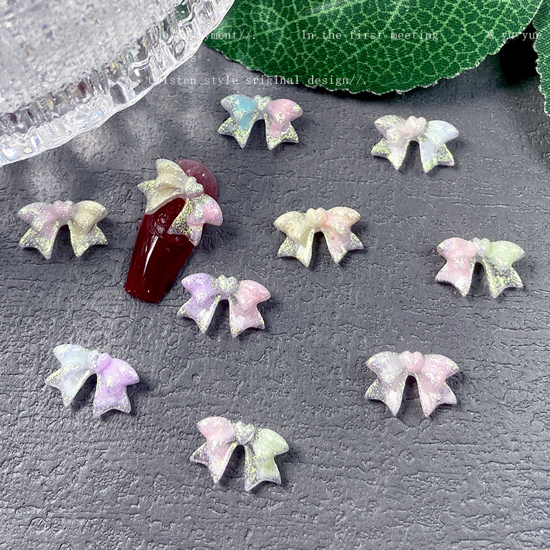 Two-color Fine Flash Bow Nail Art Jewelry Mixed Luminous All-match DIY Mobile Phone Case Bow Nail Art Jewelry Two-color Fine Flash Bow Nail Art Jewelry Mixed Luminous All-match DIY Mobile Phone Case Bow Nail Art Jewelry