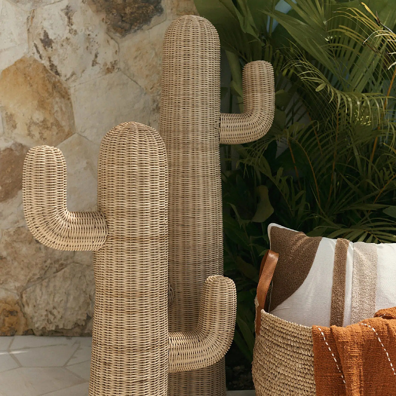 Viento tranquilo de vid natural trenzado de cactus del desierto ornamentos de sala de estar pasillo de entrada jardín decoración de vid americana